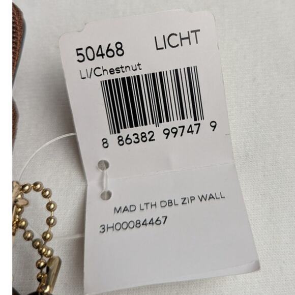 Coach Zip wallet Chestnut 8" X 4.25" x 1"NWT Holds phone back slide in pocket - Picture 3 of 9